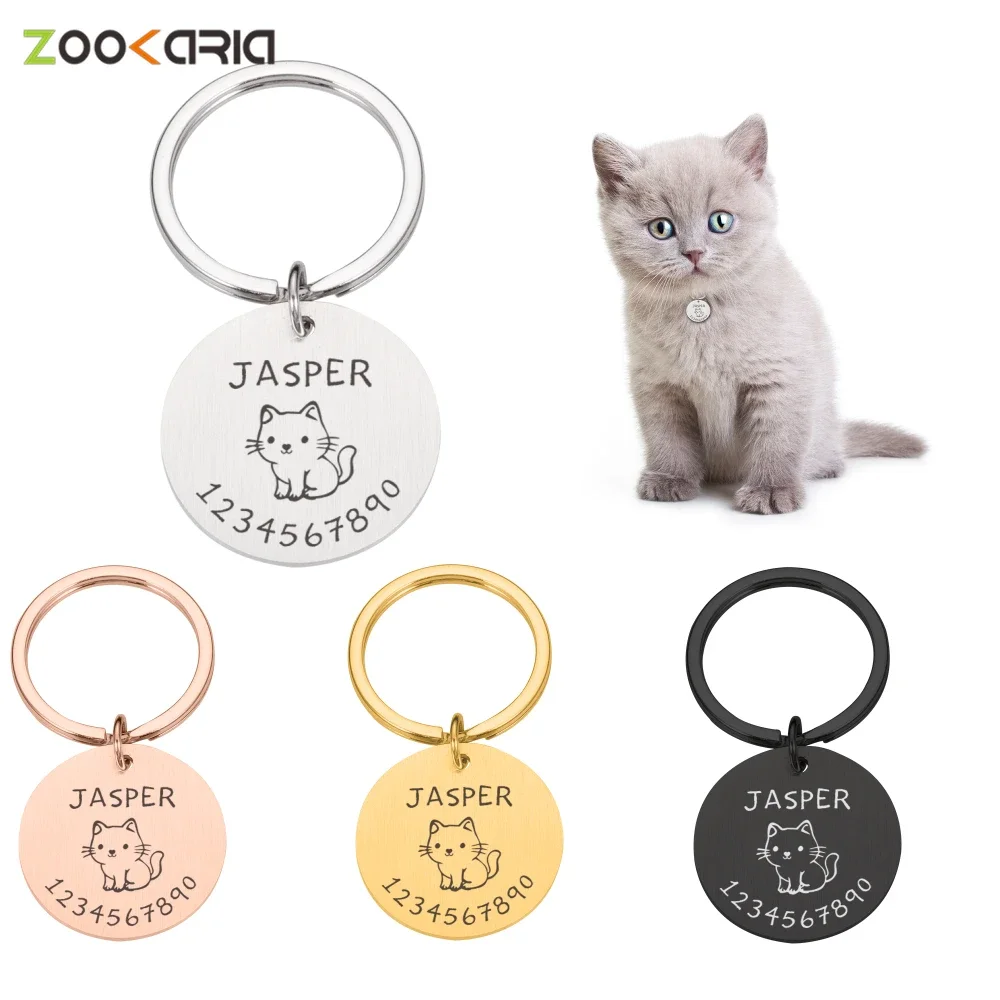 

Free Engraved Pet Dog ID Tag Personalized Cat Puppy ID Tag Pet Dog Collar Accessories Custom Dogs Anti-lost Name Tags Pendant