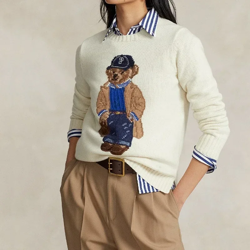 Spring Winter New Women's Bear Wool Sweater RL Clothing Knitted Unisex Pullover Round Neck Sweaters Cotton Wool Cashmere Jumper
Spring Winter New Women's Bear Wool Sweater RL Clothing Knitted Unisex Pullover Round Neck Sweaters Cotton Wool Cashmere Jumper