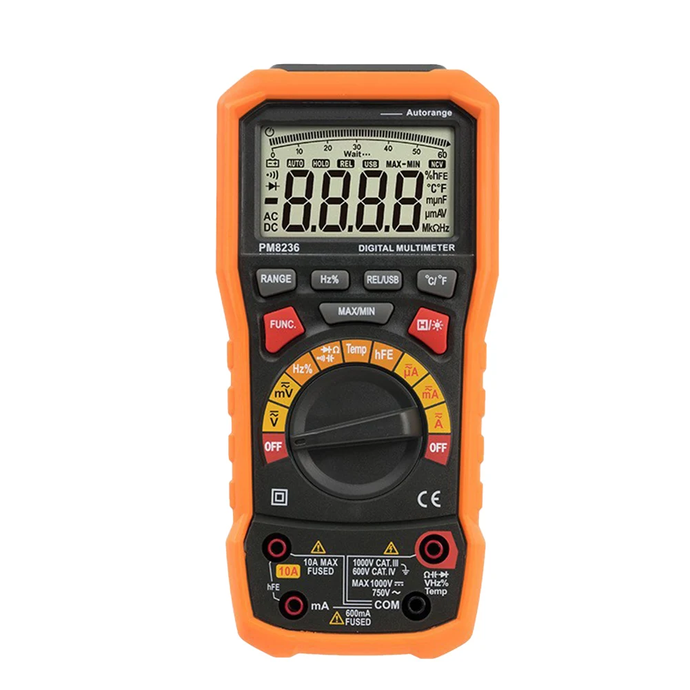 Высокоточный цифровой мультиметр PEAKMETER PM8236, Автоматический диапазон, измеритель частоты и емкости, электрические инструменты
Высокоточный цифровой мультиметр PEAKMETER PM8236, Автоматический диапазон, измеритель частоты и емкости, электрические инструменты