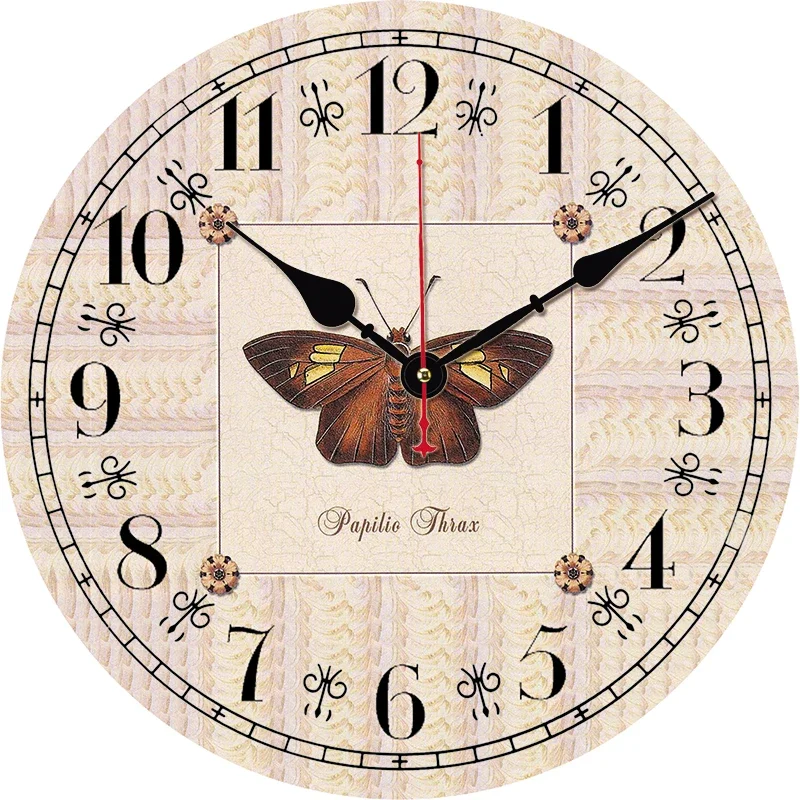 Retro Butterfly Kitchen Round Wall Clock Large Dinning Restaurant Cafe Decorative Wall Clock Silent Non-Ticking Nice For Gift
Retro Butterfly Kitchen Round Wall Clock Large Dinning Restaurant Cafe Decorative Wall Clock Silent Non-Ticking Nice For Gift