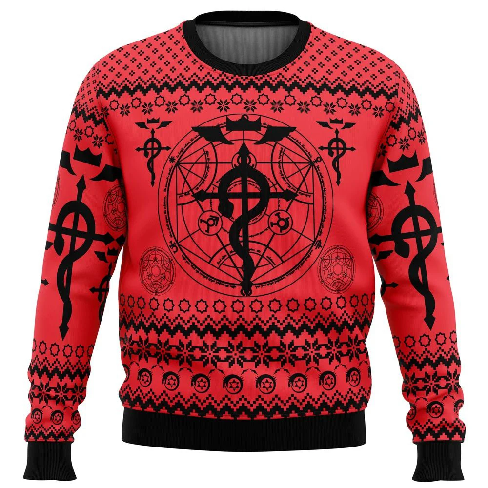 

Fullmetal Alchemist Chimera Nina Tucker Ed-ward Ugly Christmas Sweater Christmas Sweater gift Santa Claus pullover men 3D Sweats