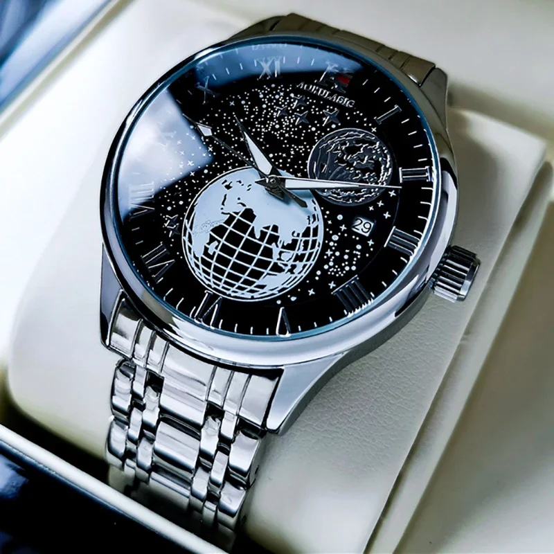 AOKULASIC Top Brand Watches Mens Automatic Mechanical Watch Men Star Carved Earth Students Waterproof Luxury Relogio Masculino
AOKULASIC Top Brand Watches Mens Automatic Mechanical Watch Men Star Carved Earth Students Waterproof Luxury Relogio Masculino