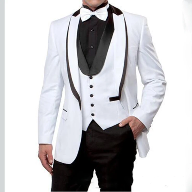 

Popular One Button Groomsmen Shawl Lapel Groom Tuxedos Men Suits Wedding/Prom Best Man Blazer ( Jacket+Pants+Vest)