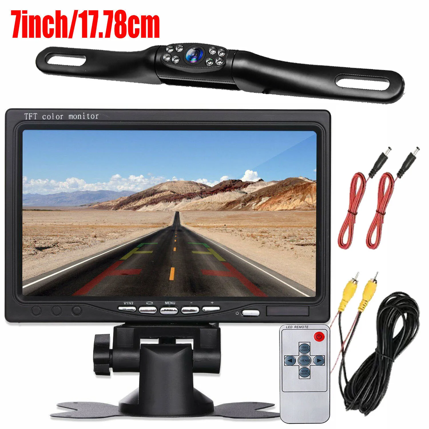 

7" Car TFT LCD Screen Monitor Rear View Reversing Backup Camera Kit with 6M Cable for Truck/Bus/RV/Trailer/Tractor/camper