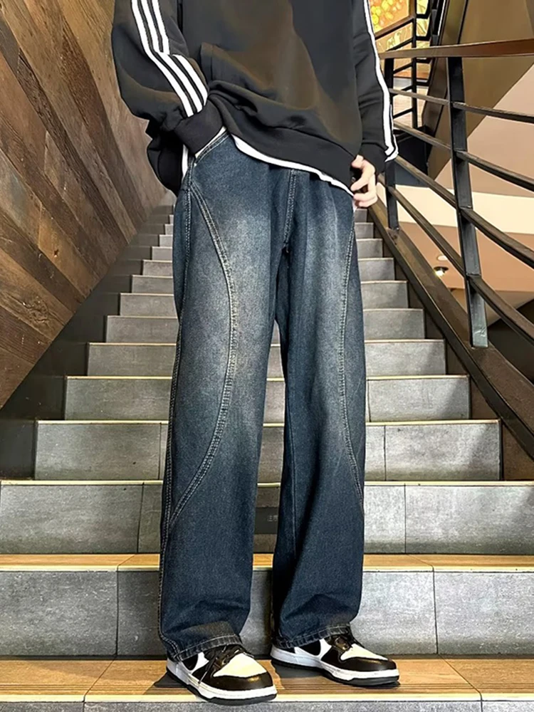 

Women's Blue Baggy Oversize Jeans Vintage Cowboy Pants Harajuku Aesthetic Denim Trousers Y2k Trashy Japanese 2000s Style Clothes