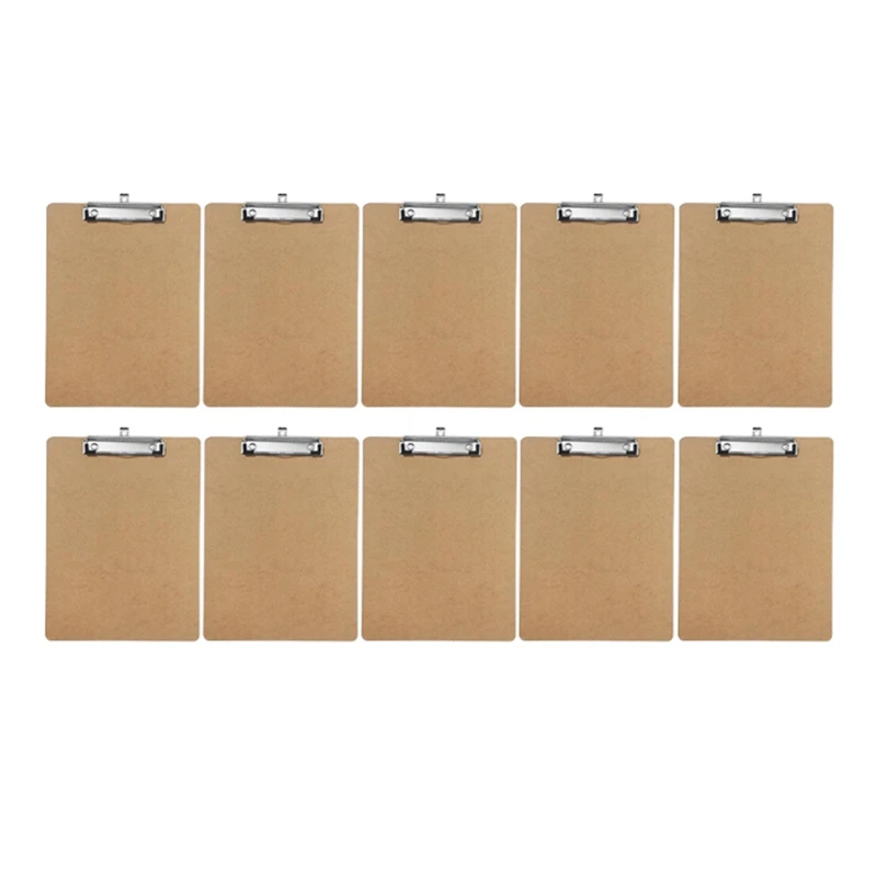 

10Pcs Wooden Board Clips Flat Folder Menu Holder Wooden Clipboard Splints For Office, School, Classroom Supplies Durable Brown
