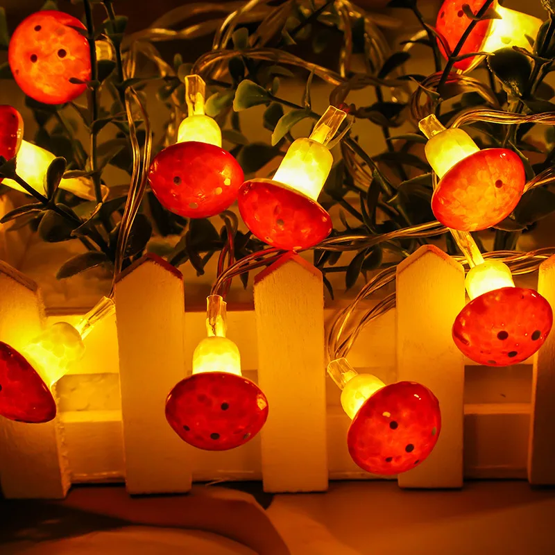 

10/20LED Mushroom Light String USB Battery Powered Garland Fairy String Lamp For Holiday Lighting Christmas Wedding Decoration