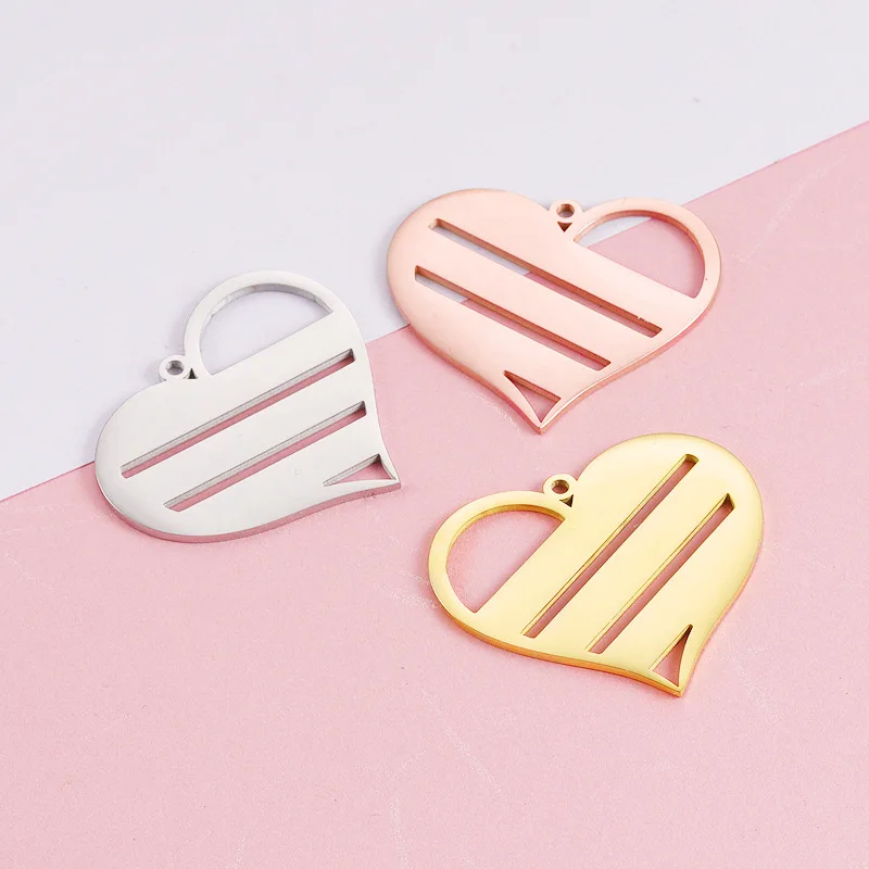 

20pcs Mirror Polished Stainless Steel Heart Shape Life Tree DIY Charm Necklace for Women Fashion Accessory Jewelry Findings