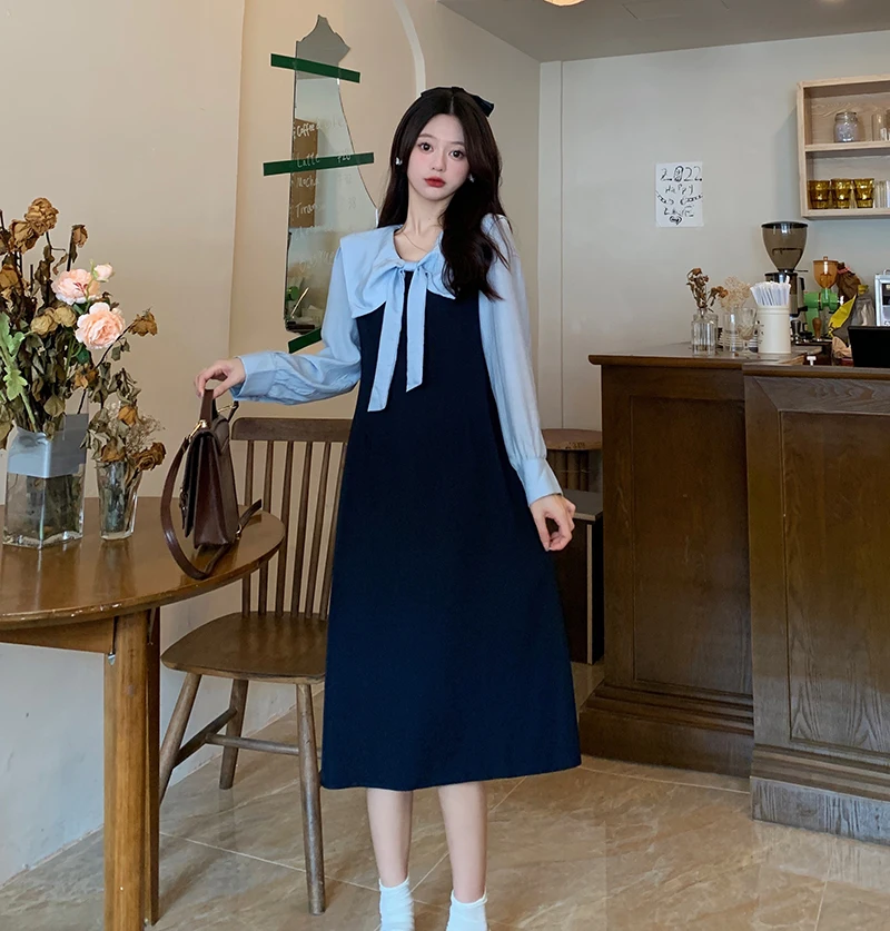 2023 Autumn Winter New Women's Dress Color Contrast Tie Loose Fashion Versatile Free Shipping
2023 Autumn Winter New Women's Dress Color Contrast Tie Loose Fashion Versatile Free Shipping