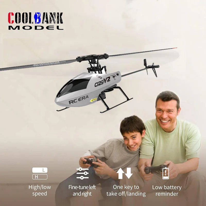 

2.4Ghz RC Aircraft 4 Channel RC Helicopter C129 V2 with 6-Axis Gyro & 3D Flips, Altitude Hold,One Key Take Off/Landing COOLBANK