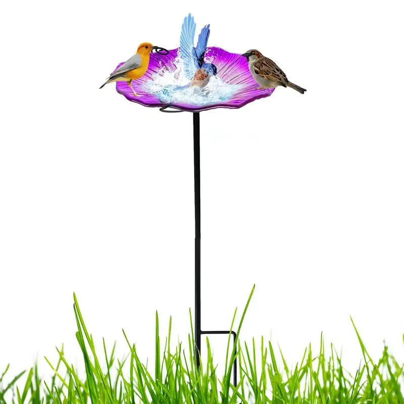 

Лоток для корма птиц на колышке, погодозащищенный съемный поднос в форме цветка, стойка для ванны для патио, двора, двора, заднего двора, подарок