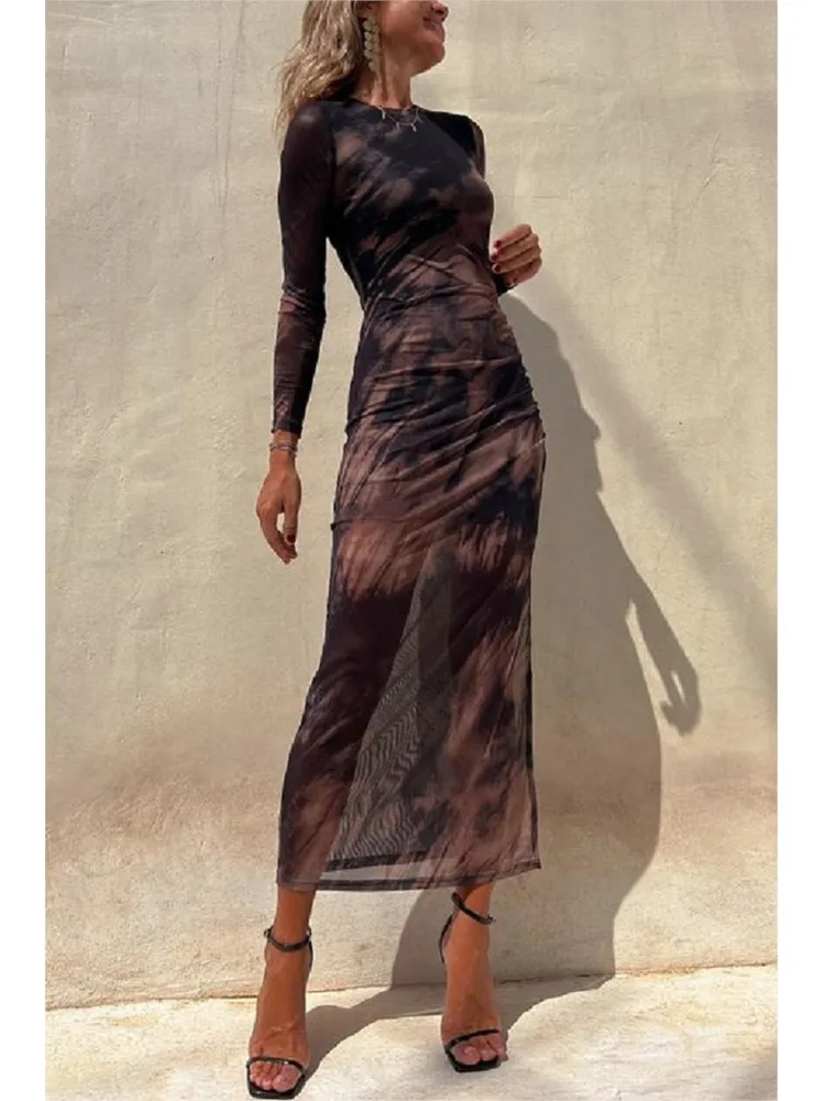 New Sexy Mesh Dress For Women Spring Fashion Autumn Long Sleeve Print Dresses Simple Lace Slim Stretch Party Nightclub Dress
New Sexy Mesh Dress For Women Spring Fashion Autumn Long Sleeve Print Dresses Simple Lace Slim Stretch Party Nightclub Dress