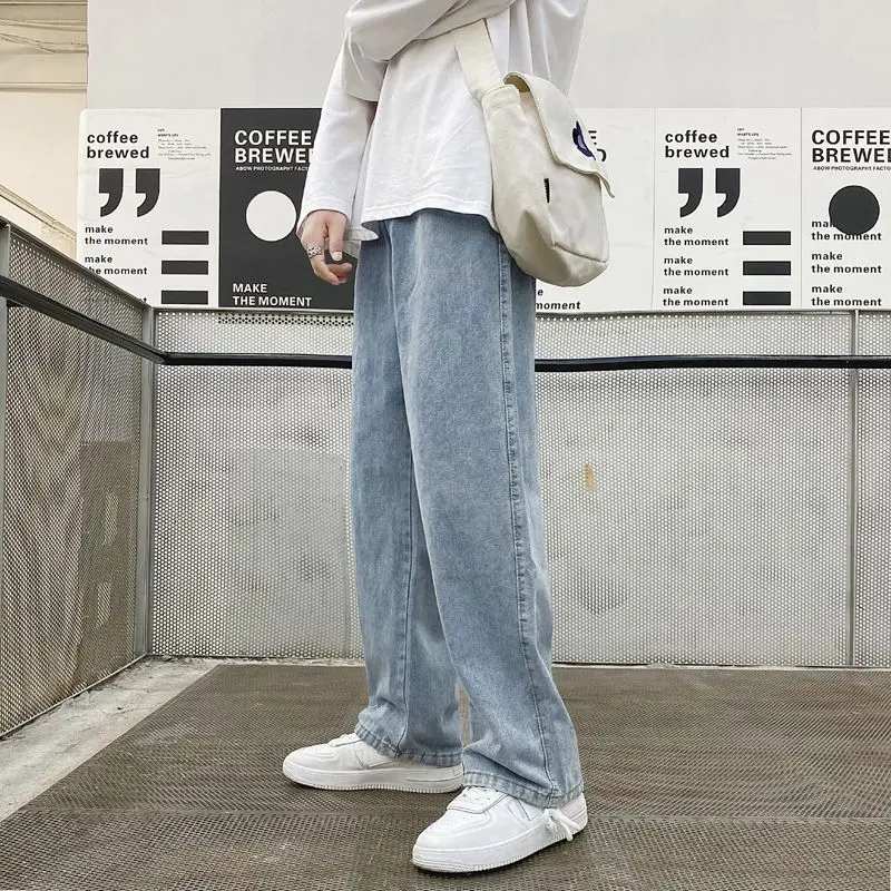 New Style Wide Leg Pants With Falling Feeling Korean Version Straight Tube Blue Spring Fashion Jeans Elastic Waist Black Grey
New Style Wide Leg Pants With Falling Feeling Korean Version Straight Tube Blue Spring Fashion Jeans Elastic Waist Black Grey