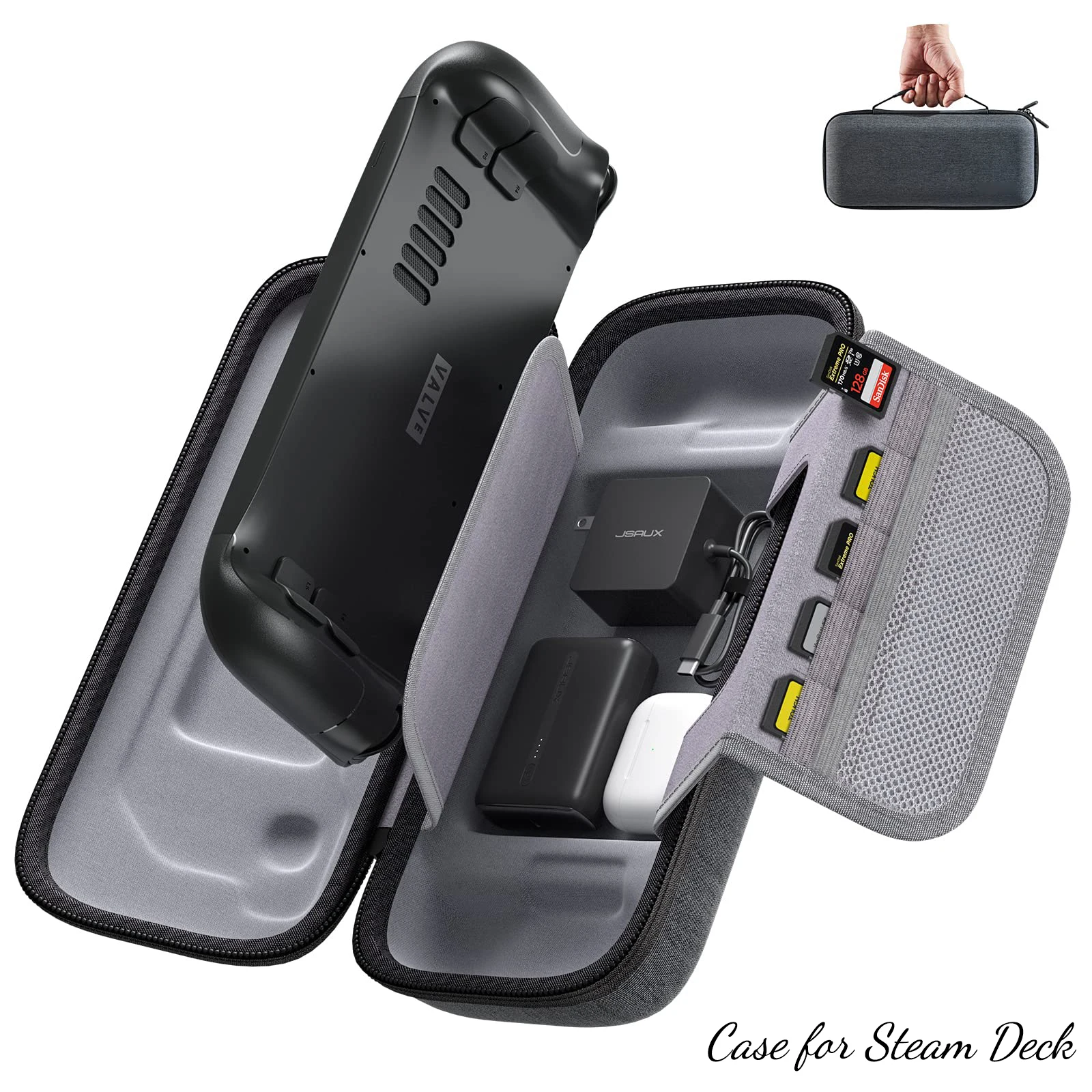 Portable Steam Deck Carrying Case Compatible with Protective Hard Shell Built-in AC Adapter Charger Storage Travel
Portable Steam Deck Carrying Case Compatible with Protective Hard Shell Built-in AC Adapter Charger Storage Travel