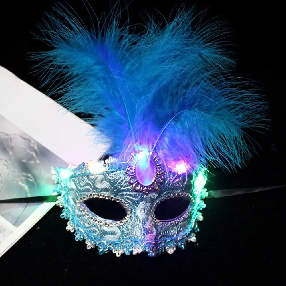 

Креативные светящиеся перья, Венеция, карнавал, Хэллоуин, рождественские маски, маскарад, свадьба, искусство