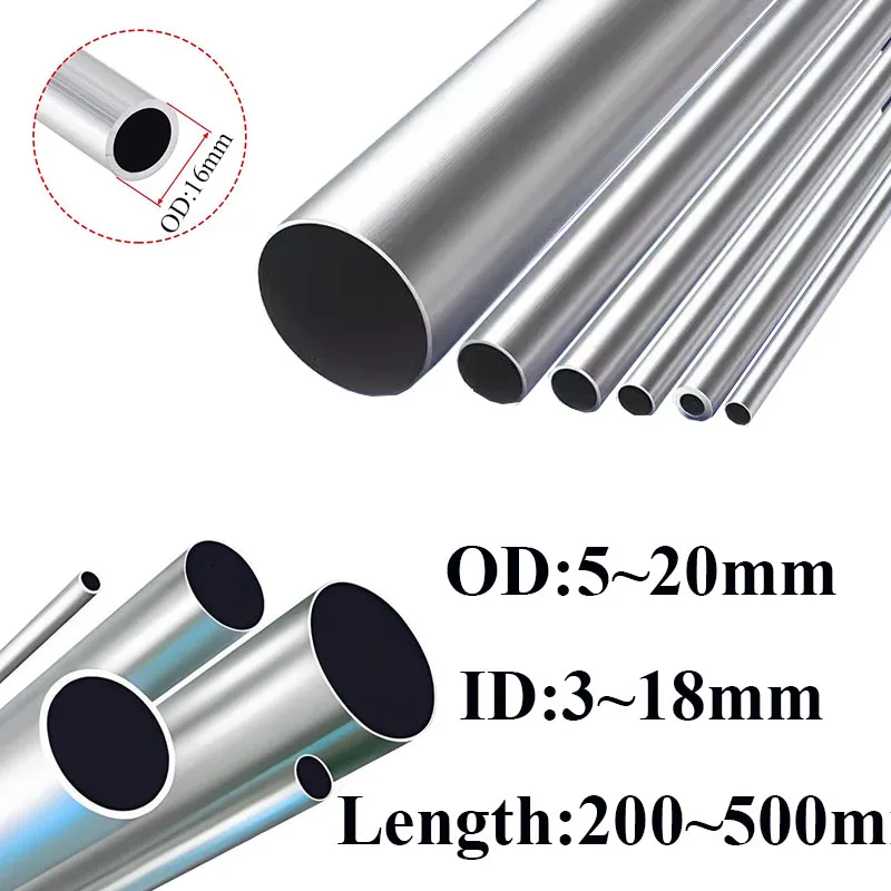 

Aluminium Pipe Thickness 0.5~3mm OD 5-20mm ID 3~18mm Straight 200mm~500mm Long Round 6063 Aluminum Alloy Tube