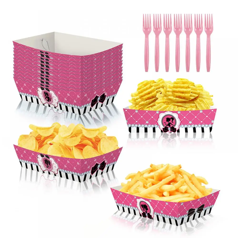 Barbie Princess Party Supplies disposable snack tray party Box cutlery potato chip box paper tray Birthday party decoration
Barbie Princess Party Supplies disposable snack tray party Box cutlery potato chip box paper tray Birthday party decoration