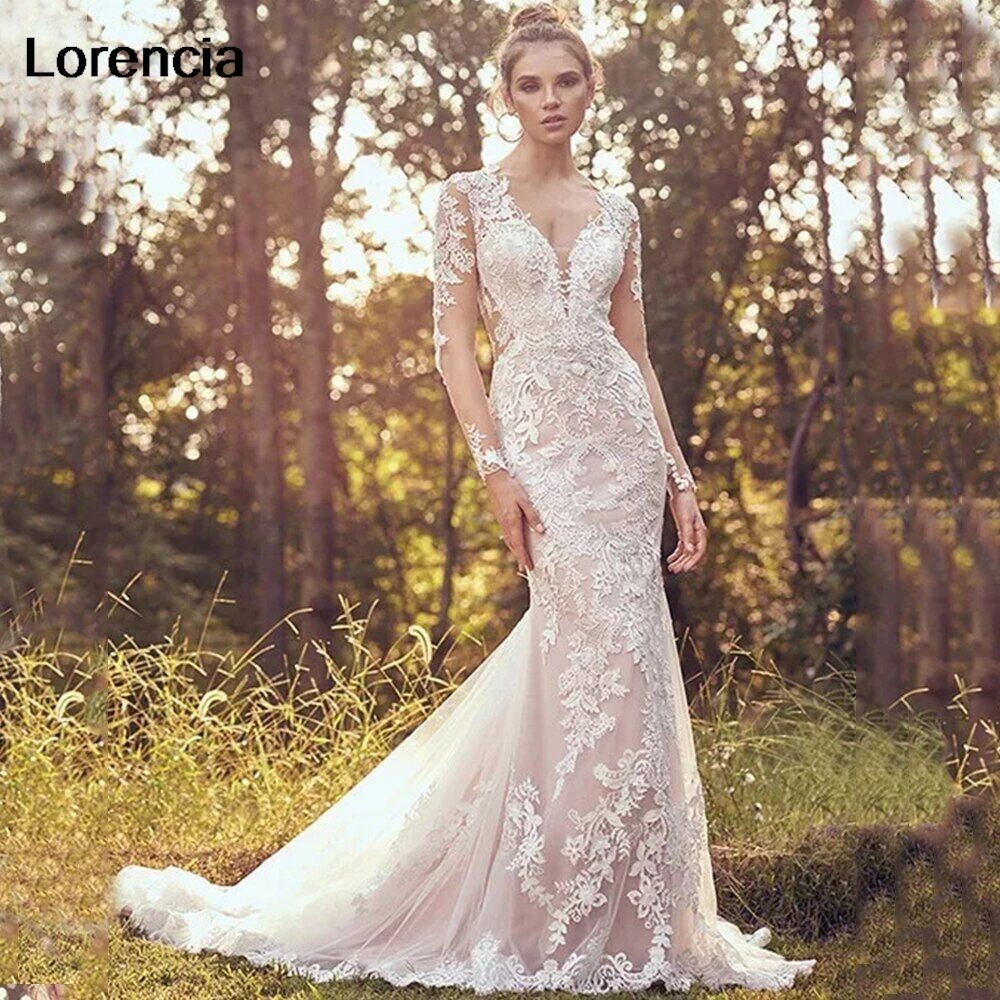 Свадебное кружевное платье Lorencia с длинным рукавом и юбкой-годе для женщин, свадебные платья с глубоким V-образным вырезом и аппликацией, свадебное платье, свадебное платье YMW169
Свадебное кружевное платье Lorencia с длинным рукавом и юбкой-годе для женщин, свадебные платья с глубоким V-образным вырезом и аппликацией, свадебное платье, свадебное платье YMW169