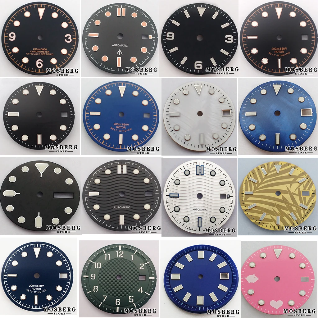Black 28.5mm 29mm 30.5mm 31mm Sterile Green Luminous Watch Dial For NH35 NH36 Watches Automatic Movement Accessory Parts
Black 28.5mm 29mm 30.5mm 31mm Sterile Green Luminous Watch Dial For NH35 NH36 Watches Automatic Movement Accessory Parts