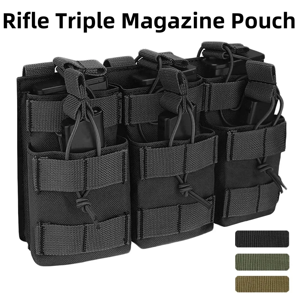 

Тактическая Сумка Molle, тройная сумка для магазина, двухслойные магнитные Чехлы, универсальный держатель картриджа для M4 M14 M16 AK AR