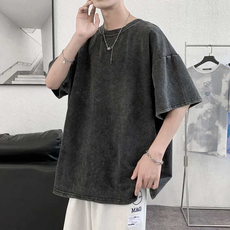 2024 Summer Short Sleeve O-neck T-shirt Men's Fashion American Washed Old Loose Large Size Casual Vintage Tops Half Sleeve A71
2024 Summer Short Sleeve O-neck T-shirt Men's Fashion American Washed Old Loose Large Size Casual Vintage Tops Half Sleeve A71