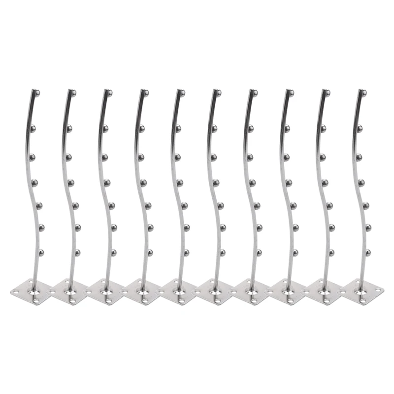 

10X Wall Mount Waved Waterfall Hanger Rack 7 Beads Garment Display Hooks