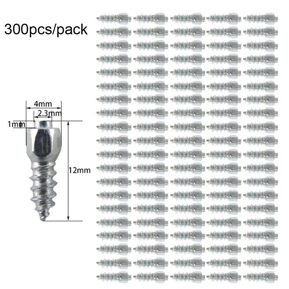 

300pcs Winter 12mm Wheel Lugs Snow Screw Tire Studs Anti Skid Anti-Slip Chains Spikes For Car Truck SUV Motorcycle