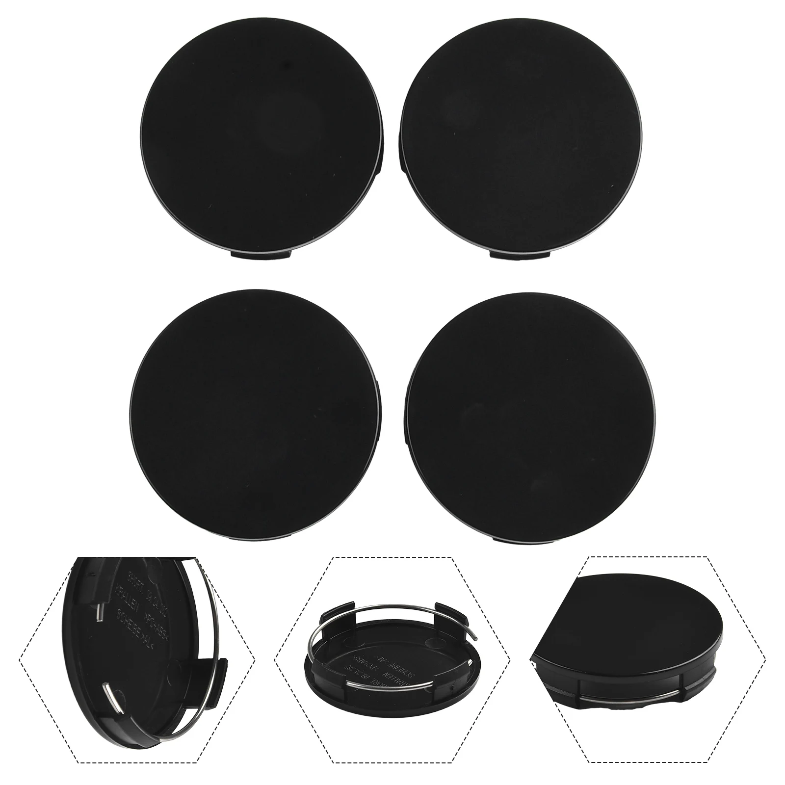 

Hub Cap Car Wheel Center Cap Universal Vehicle 4pcs/set 4x 65mm ABS Plastic Accessories Black Center Cover Hub