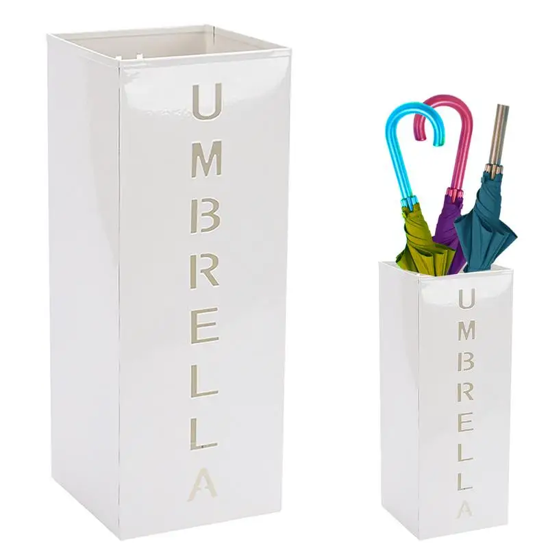 Подставка для зонта для прихожей, металлическая подставка для зонта с отверстием для утечки, автономный держатель для газет, прочный держатель для зонта