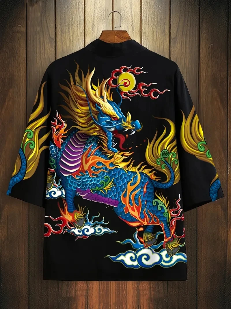 Traditional Samurai Chinese Kimono Men Anime Dragon Print Cosplay Yuori Men's and Women's Cardigan Yukata Shirt Spring Summer Ro
Traditional Samurai Chinese Kimono Men Anime Dragon Print Cosplay Yuori Men's and Women's Cardigan Yukata Shirt Spring Summer Ro