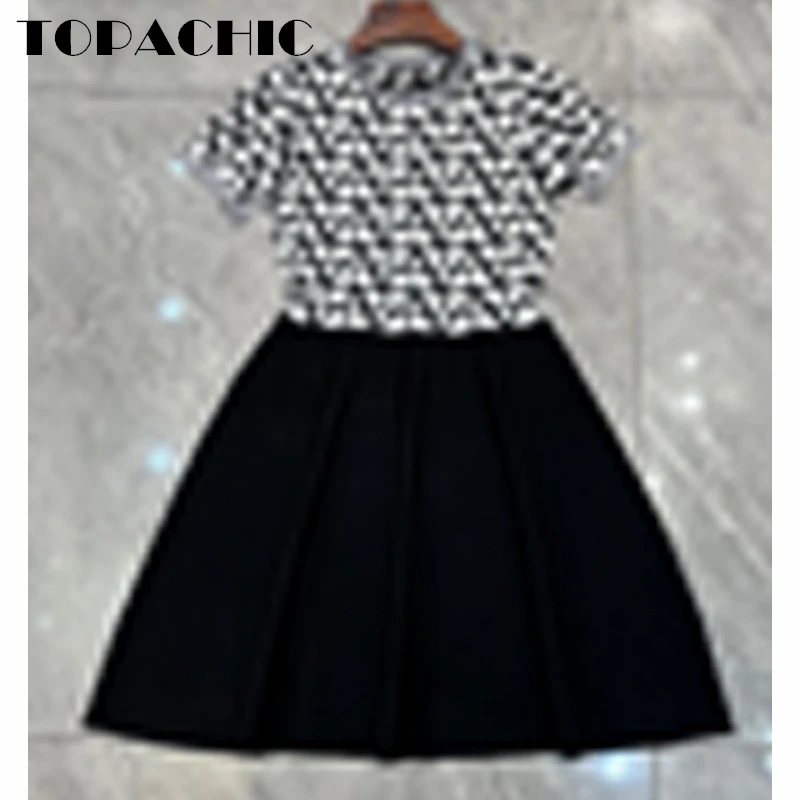 1.3 TOPACHIC Women's Fashion Letter Contrast Color Short Sleeve Knitted Mini Dress
1.3 TOPACHIC Women's Fashion Letter Contrast Color Short Sleeve Knitted Mini Dress