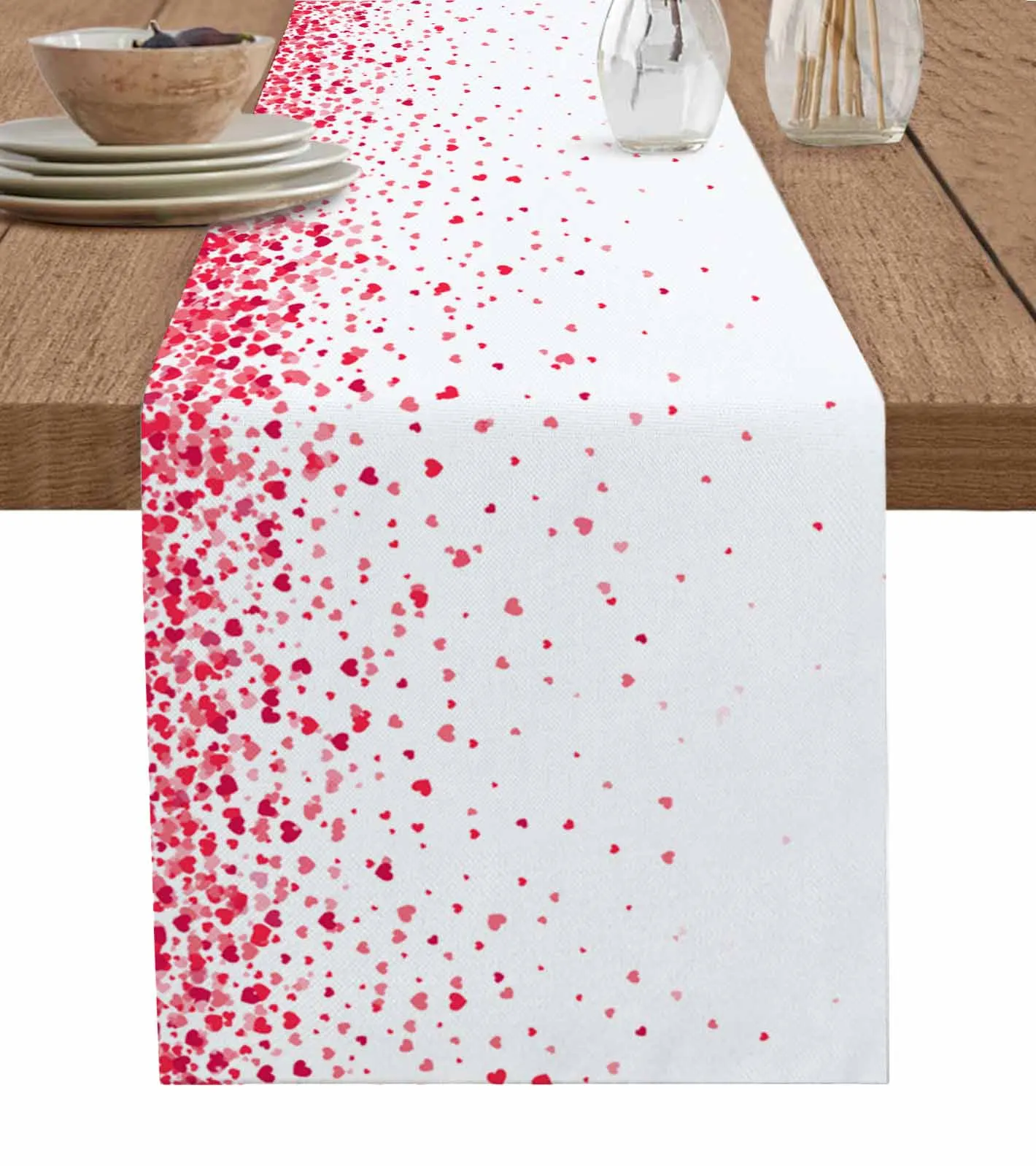 Valentine'S Day Love Scattered Falling Love Linen Table Runner Kitchen Table Decoration Dining Tablecloth Wedding Party Decor
Valentine'S Day Love Scattered Falling Love Linen Table Runner Kitchen Table Decoration Dining Tablecloth Wedding Party Decor