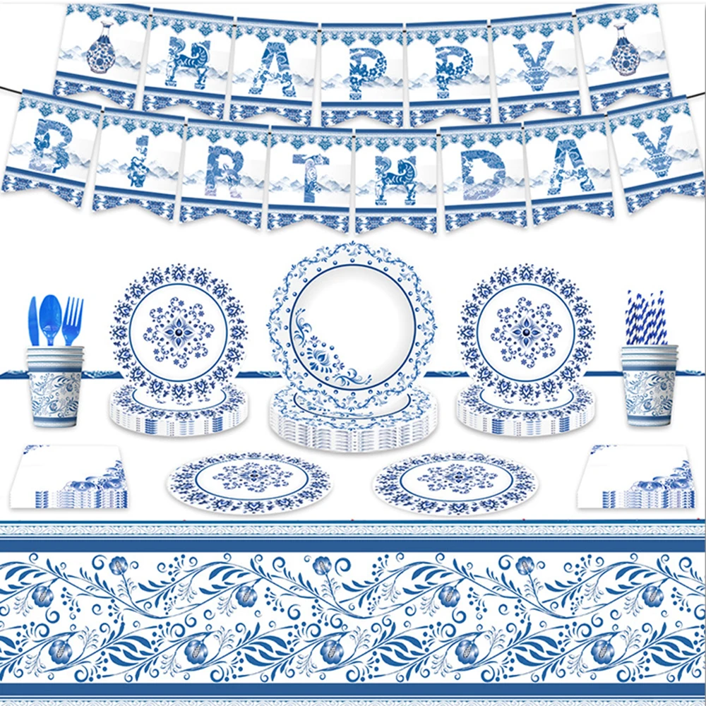 NEW Chinoiserie Blue And White Pottery Theme Birthday Party Decorative Disposable Tableware Balloon Baby Shower Girl Kid Gift
NEW Chinoiserie Blue And White Pottery Theme Birthday Party Decorative Disposable Tableware Balloon Baby Shower Girl Kid Gift
