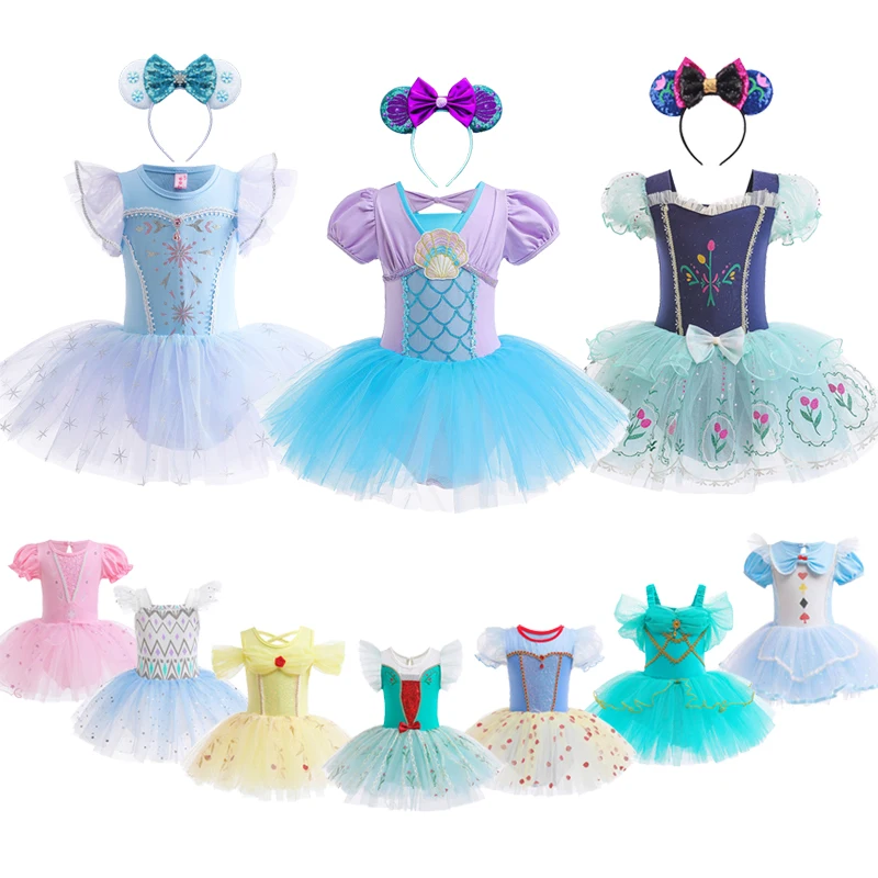 

Disney Frozen Elsa Anna Girls Tutu Dress Cosplay Princess Mermaid Ariel Jasmine Belle Snow White Costume Kid Birthday Party Prom