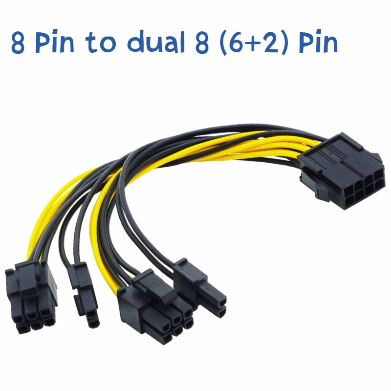 Кабель преобразователя питания PCI Express с 8 Pin на dual 8 (6 + 2) Pin для видеокарты графического процессора PCIE PCI-E VGA разветвитель Кабель питания
Кабель преобразователя питания PCI Express с 8 Pin на dual 8 (6 + 2) Pin для видеокарты графического процессора PCIE PCI-E VGA разветвитель Кабель питания