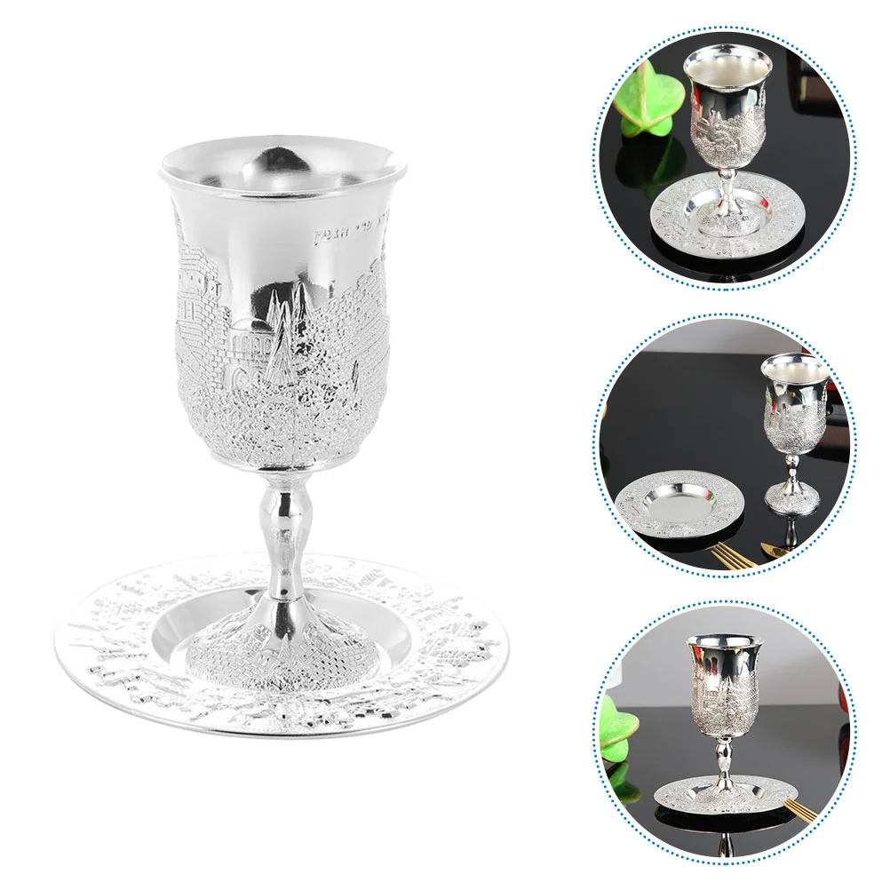 Jewish Glass Kiddush Silver Plated Kiddush Cup With Saucer Judaica Shabbos Wine Cup Passover For Shabbat Havdalah Holiday Gift 
Jewish Glass Kiddush Silver Plated Kiddush Cup With Saucer Judaica Shabbos Wine Cup Passover For Shabbat Havdalah Holiday Gift