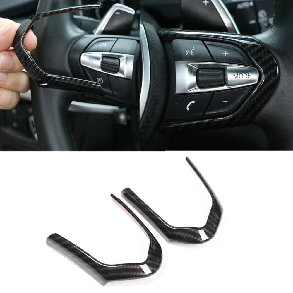 

1 Set Carbon Fiber Steering Wheel Button Frame Trims Fits For BMW 1/2/3 Series For GT5 Series M Car ABS Interior Mouldings