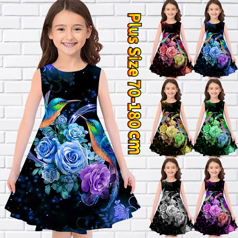 Summer Flower Print Midi Skirt Little Girl Loose Dress Round Neck Sleeveless Princess Dress Daily Midi Skirt Knee-length Skirt
Summer Flower Print Midi Skirt Little Girl Loose Dress Round Neck Sleeveless Princess Dress Daily Midi Skirt Knee-length Skirt