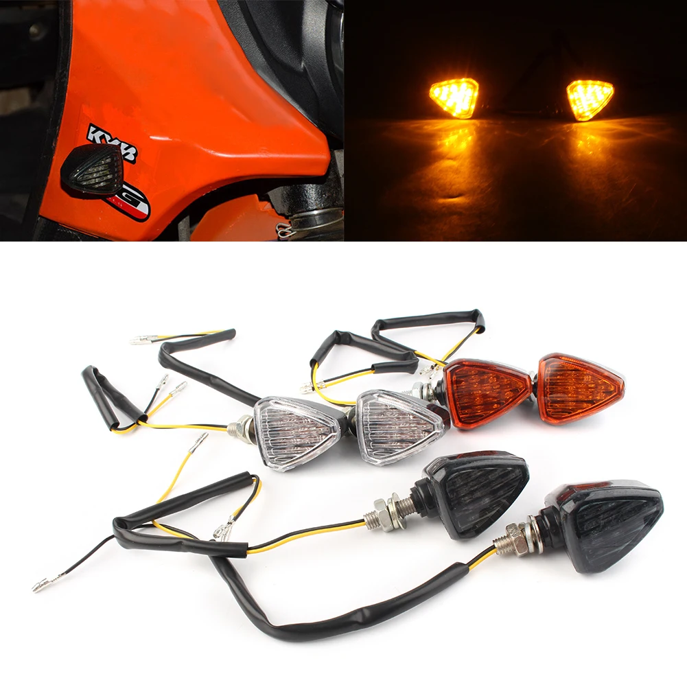 

1Pair Motorcycle LED Turn Signal Lamp Triangle Indicator Light For Honda For Suzuki For Kawasaki For Yamaha For Buell etc.