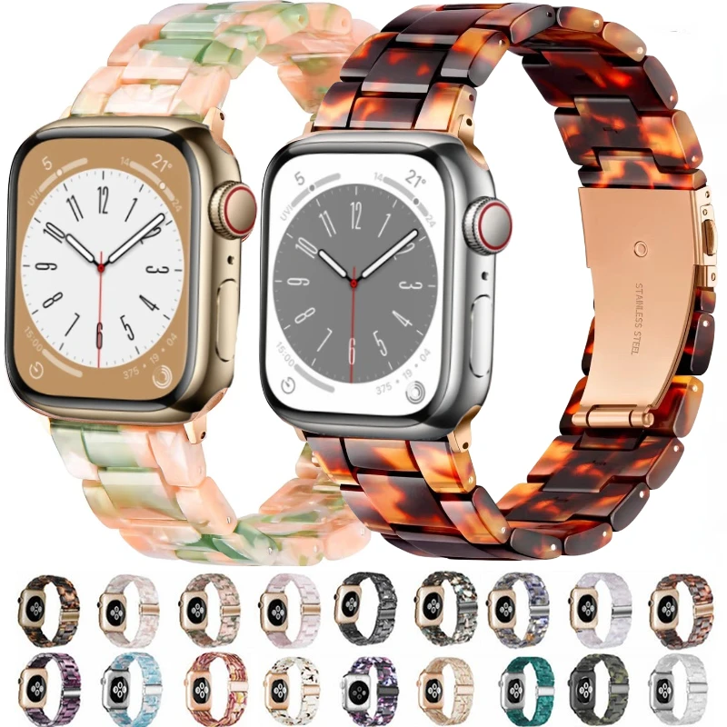 Resin Strap for Apple Watch 8 7 45mm 41mm Ultra 49mm Women Light Bracelet wristband iWatch 6 5 4 3 SE 44mm 42mm 40mm 38mm Correa
Resin Strap for Apple Watch 8 7 45mm 41mm Ultra 49mm Women Light Bracelet wristband iWatch 6 5 4 3 SE 44mm 42mm 40mm 38mm Correa