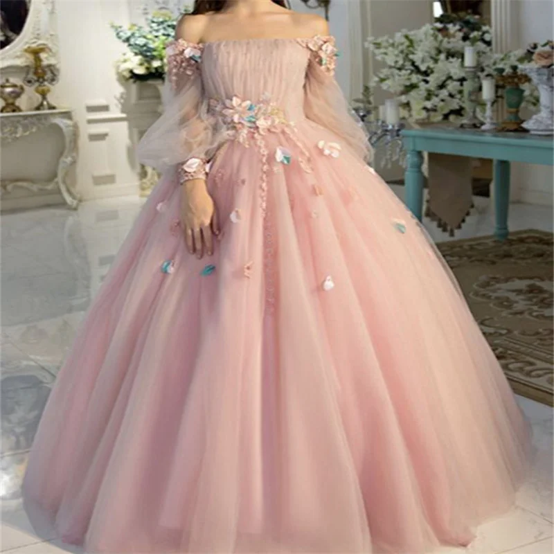 2023 Fairy Fluttering Tulle A Line Evening Dresses Gorgeous Strapless Long Sleeves Lace Applique Pink Formal Party Prom Gowns
2023 Fairy Fluttering Tulle A Line Evening Dresses Gorgeous Strapless Long Sleeves Lace Applique Pink Formal Party Prom Gowns