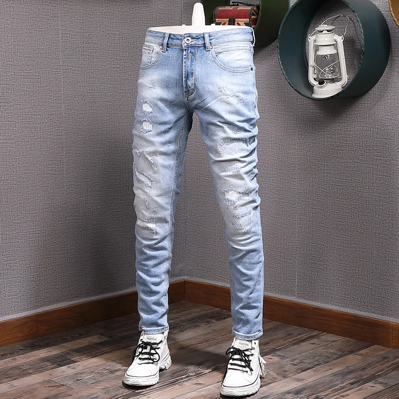Japanese Men's Broken Jeans Cotton Breathable Straight Casual Jeans Y2K Men's Pants
Japanese Men's Broken Jeans Cotton Breathable Straight Casual Jeans Y2K Men's Pants
