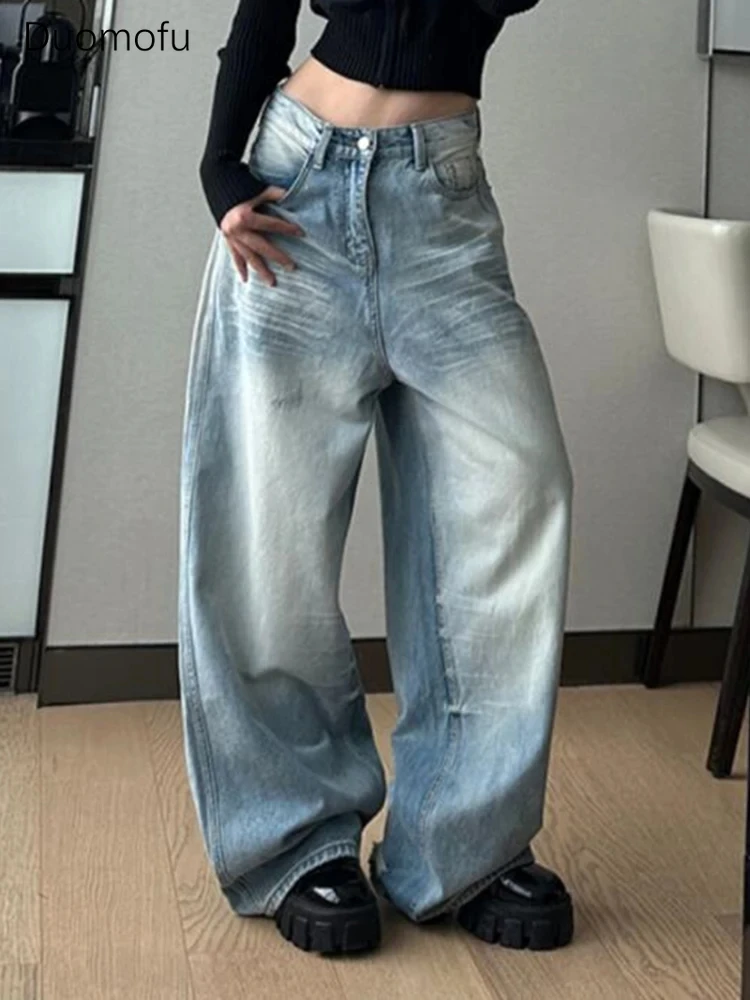 

Duomofu Джинсы-багги женские классические, базовые повседневные Модные узкие джинсы с завышенной талией, цвет флуоресцентный синий, осень