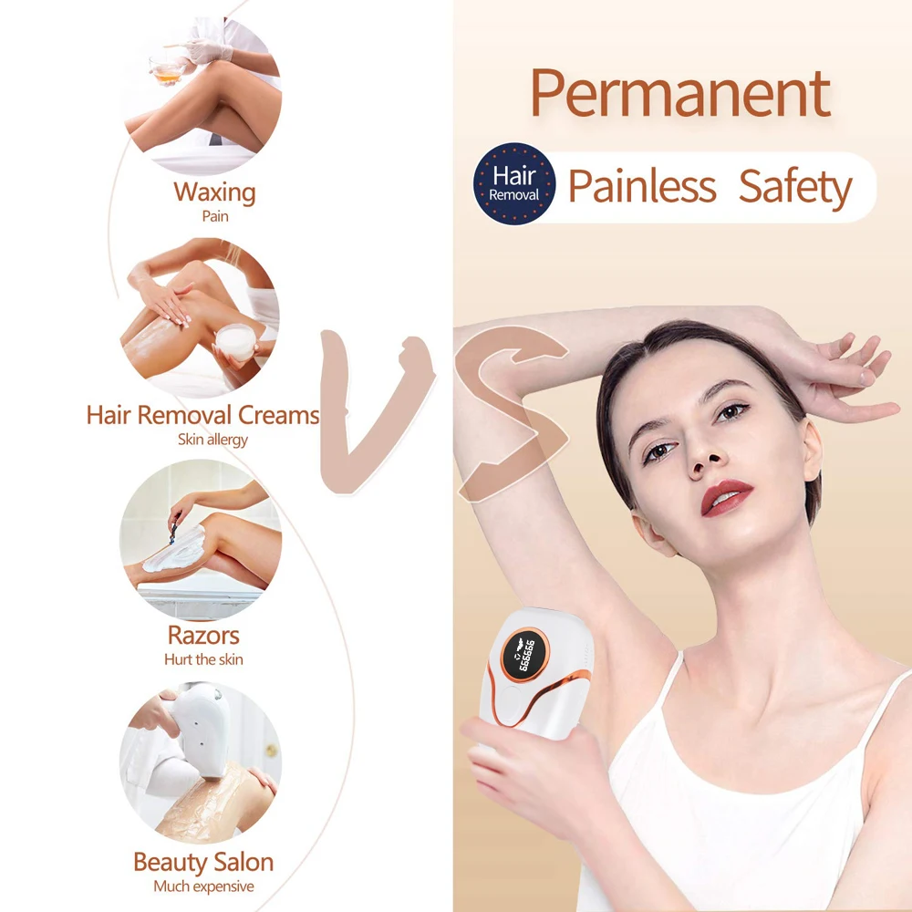 New 999999 Flashes Laser Epilator Permanent IPL Laser Hair Removal depiladora Painless electric Epilator
New 999999 Flashes Laser Epilator Permanent IPL Laser Hair Removal depiladora Painless electric Epilator