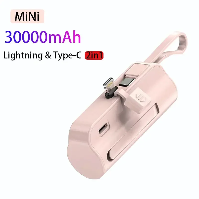 Power Bank 30000mAh Built in Cable Mini PowerBank External Battery Portable Charger For iPhone Samsung Xiaomi Spare Power Banks
Power Bank 30000mAh Built in Cable Mini PowerBank External Battery Portable Charger For iPhone Samsung Xiaomi Spare Power Banks