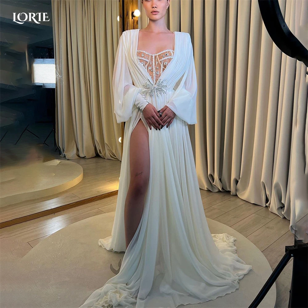 LORIE Solid Chiffon Formal Evening Dresses Sexy Side Slit Crystals Lantern Sleeves Prom Dress Arabia Dubai Celebrity Gowns 2022
LORIE Solid Chiffon Formal Evening Dresses Sexy Side Slit Crystals Lantern Sleeves Prom Dress Arabia Dubai Celebrity Gowns 2022