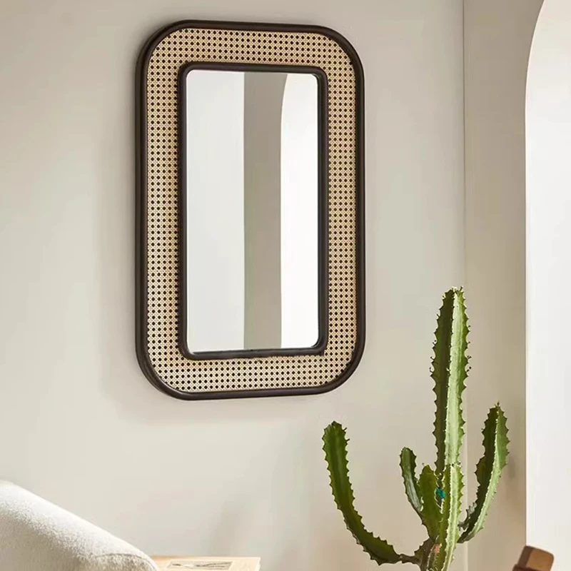 Rattan Aesthetic Decorative Mirrors Square Shower Bathroom Wooden Wall Mirror Vintage Make-up Miroir Mural Room Decor PX50DC
Rattan Aesthetic Decorative Mirrors Square Shower Bathroom Wooden Wall Mirror Vintage Make-up Miroir Mural Room Decor PX50DC