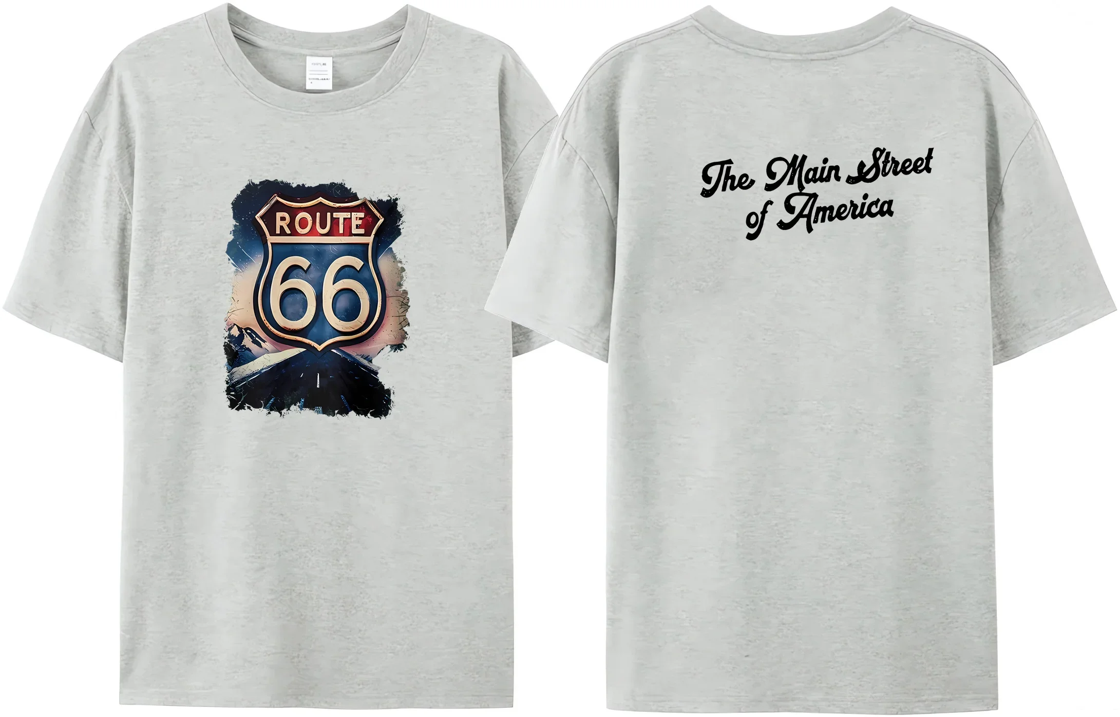 Retro American Famous Main Street T-Shirt Men's Route 66 Print Women's Large Cotton Journey Tee
Retro American Famous Main Street T-Shirt Men's Route 66 Print Women's Large Cotton Journey Tee