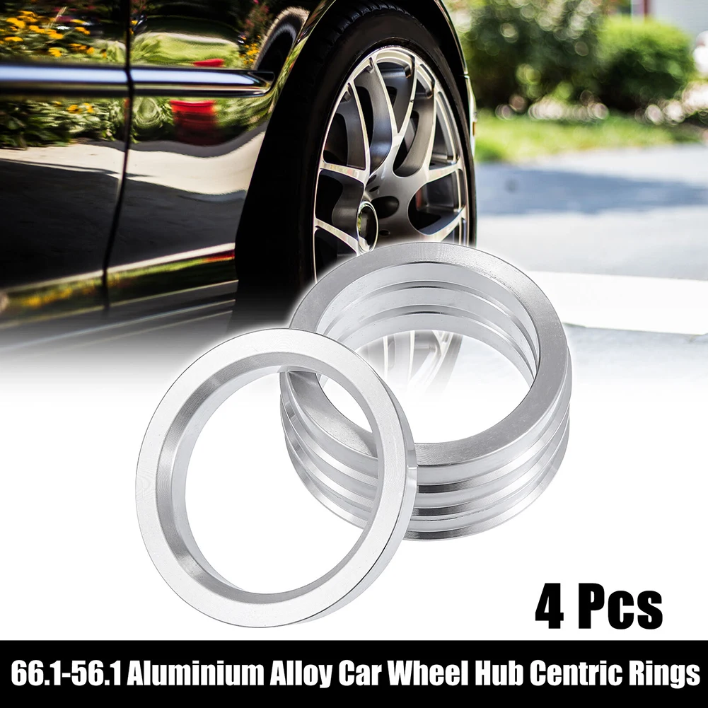 

4pcs OD 66.1mm To ID 56.1mm Car Hub Centric Rings Aluminum Wheel Bore Center Spacer Accessories