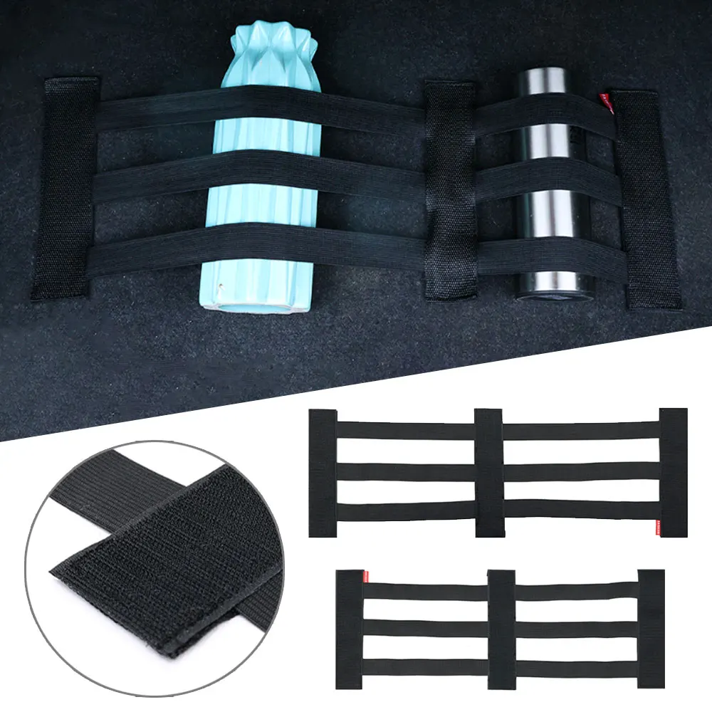 

Black Nylon Car Trunk Organizer Elastic Fixing Belt Storage Bag Tapes Fire Extinguisher Fixing Belt Auto Interior Accessories